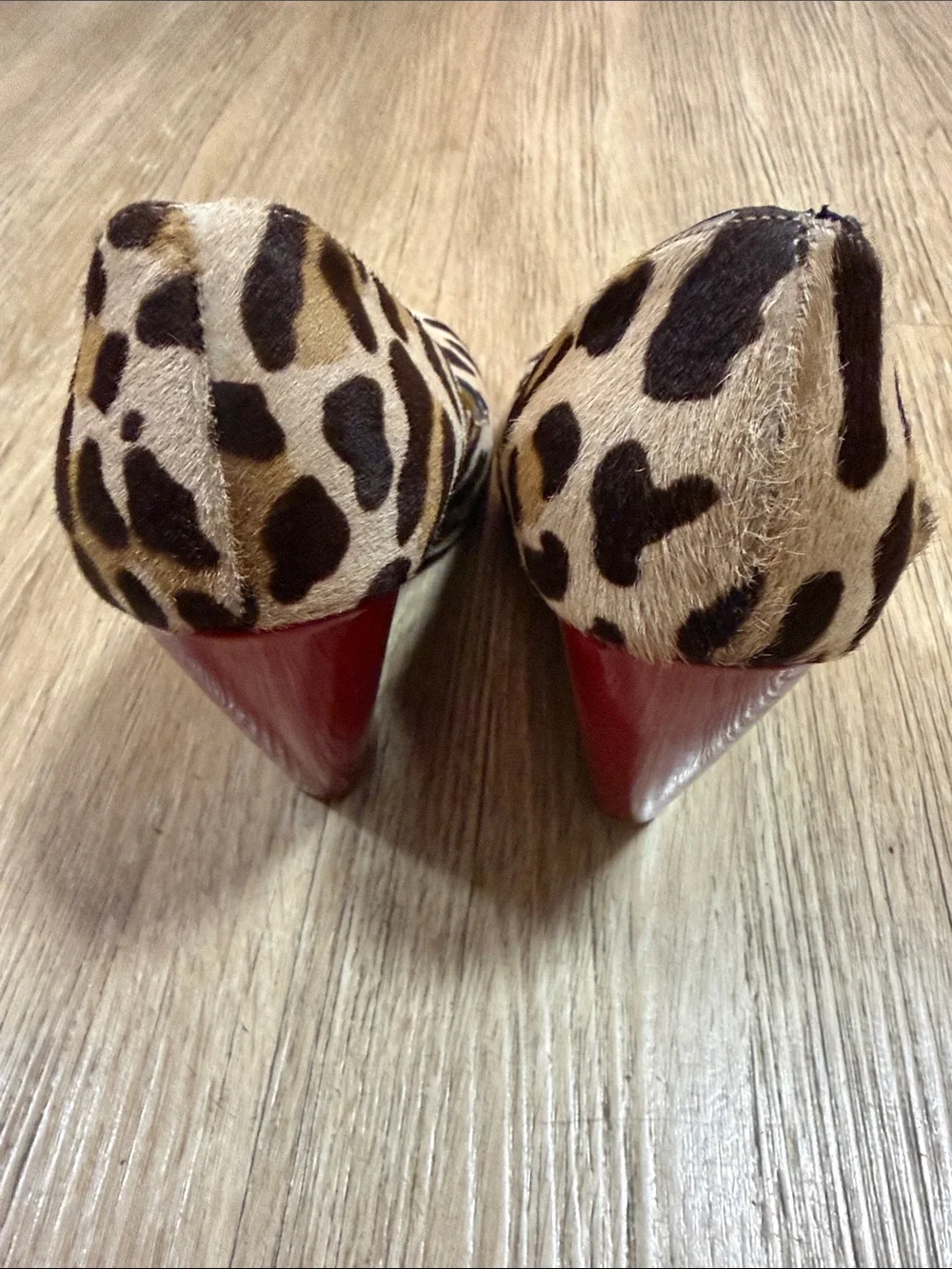 Giuseppe Zanotti design Leopard Print Wedge Pumps with Red Patent Heel size 39